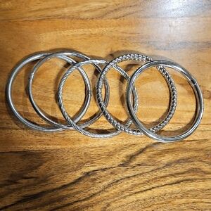 Set of Five Stainless Steel Bracelets